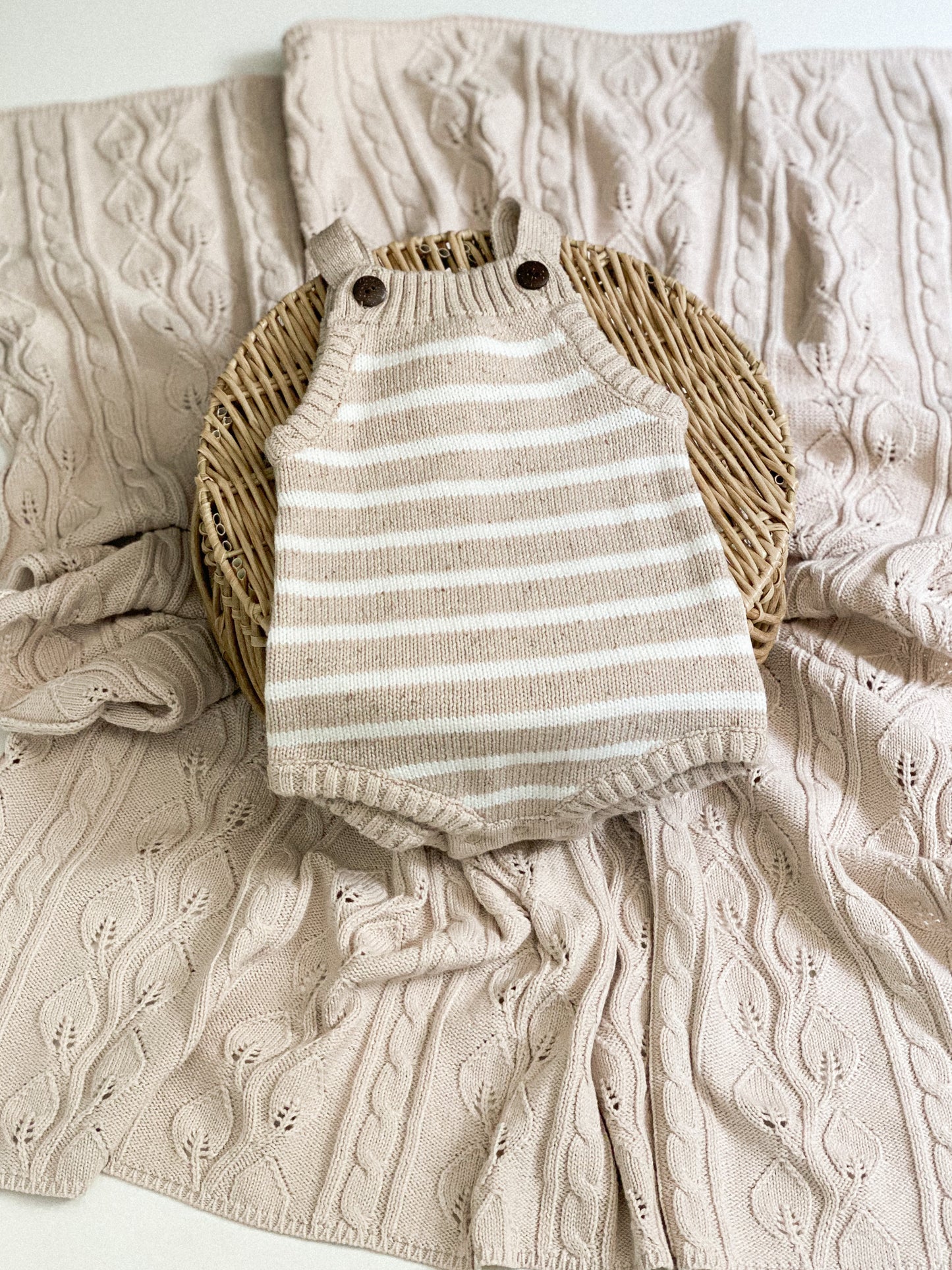 Organic Fleck Stripe Knit Romper