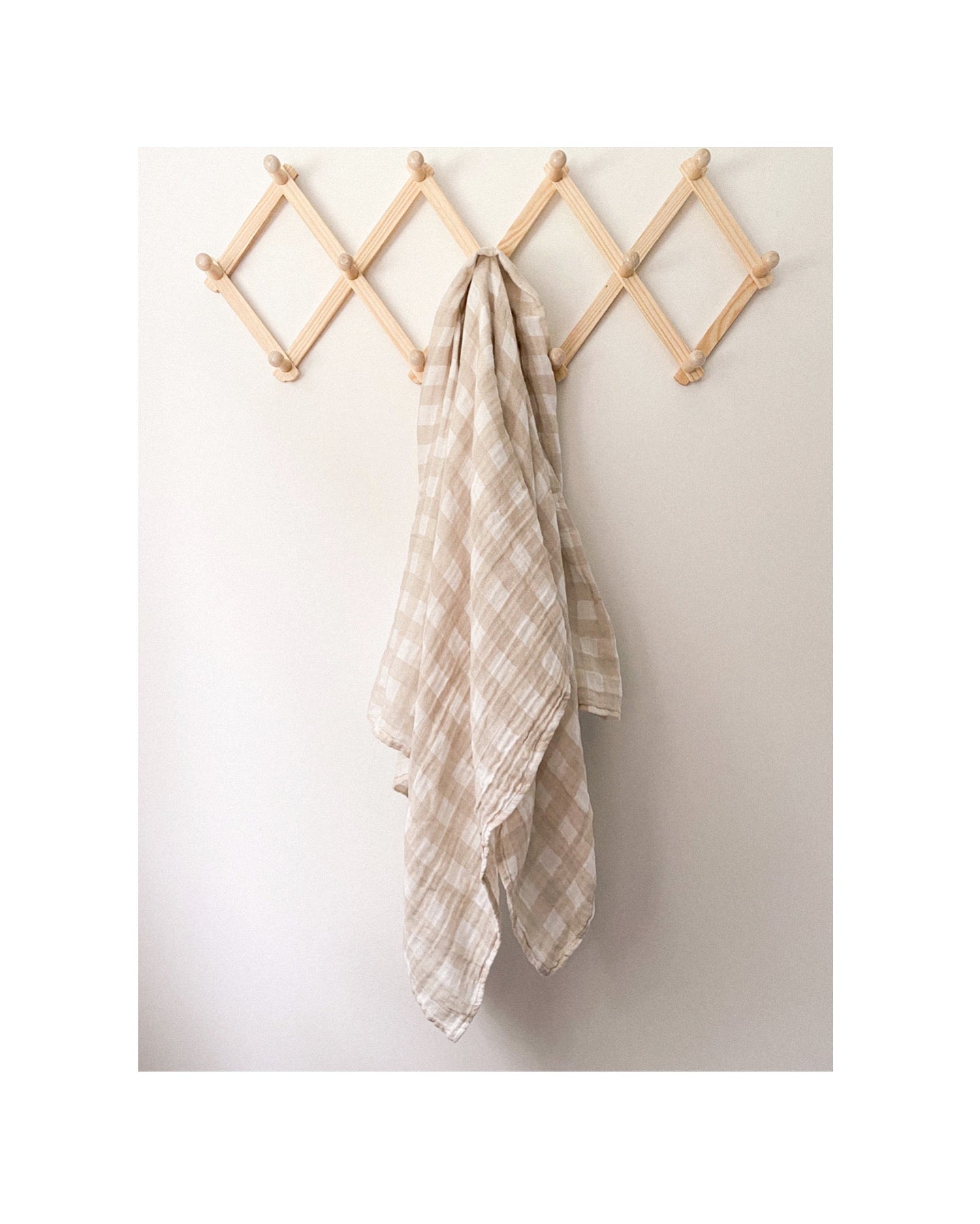 Neutral Organic Gingham Baby Blanket