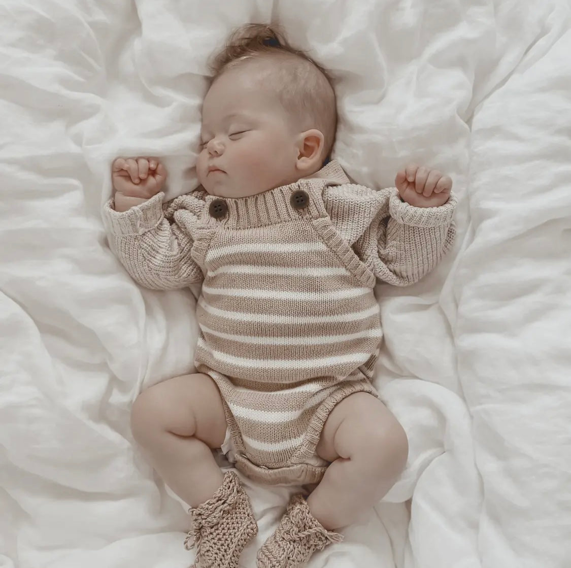 Organic Fleck Stripe Knit Romper